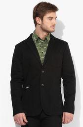 Wrangler Black Solid Blazer Men