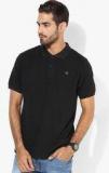 Wrangler Black Solid Regular Fit Polo T Shirt Men