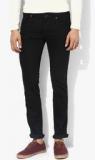 Wrangler Black Solid Slim Fit Jeans Skanders Men