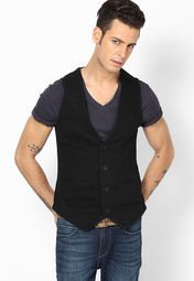 Wrangler Black Waist Coats Men