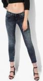 Wrangler Blue Washed Mid Rise Skinny Fit Jeans women