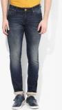 Wrangler Blue Washed Mid Rise Slim Fit Jeans Men