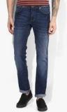 Wrangler Blue Washed Slim Fit Jeans Men