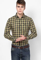 Wrangler Bottle Green Casual Shirt Men