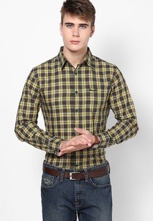 Wrangler Bottle Green Casual Shirt men