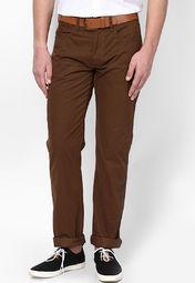 Wrangler Brown Casual Trouser Men