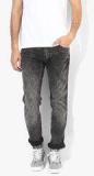 Wrangler Dark Grey Washed Mid Rise Regular Fit Jeans Men