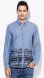 Wrangler Gifford Printed Chambrey Shirt Blue Casual Shirts men