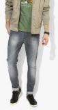 Wrangler Grey Washed Low Rise Skinny Fit Jeans Men