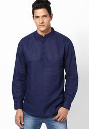 Wrangler Navy Blue Kurta Men