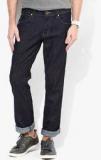 Wrangler Navy Blue Mid Rise Regular Fit Jeans Men