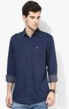 Wrangler Navy Blue Solid Casual Shirt Men