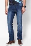 Wrangler Solid Blue Slim Fit Jeans Men