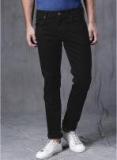 Wrogn Black Solid Mid Rise Slim Fit Jeans Men