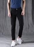 Wrogn Black Solid Slim Fit Jeans Men