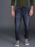 Wrogn Blue Jogger Mid Rise Clean Look Stretchable Jeans Men