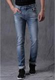 Wrogn Blue Mid Rise Skinny Fit Jeans Men