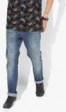 Wrogn Blue Regular Fit Mid Rise Clean Look Jeans Men