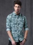 Wrogn Blue Slim Fit Printed Casual Shirt Men