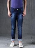 Wrogn Blue Washed Mid Rise Slim Fit Jeans Men