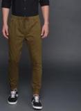 Wrogn Brown Solid Joggers Men