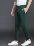 Wrogn Green Solid Slim Fit Joggers Men