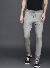 Wrogn Grey Melange Solid Joggers men