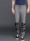 Wrogn Grey Printed Joggers Men