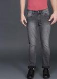 Wrogn Grey Slim Fit Mid Rise Clean Look Stretchable Jeans Men