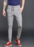 Wrogn Grey Solid Joggers Men