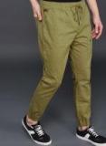 Wrogn Khaki Regular Fit Solid Trouser Men