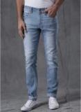 Wrogn Light Blue Washed Low Rise Slim Fit Jeans Men