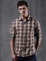 Wrogn Multicoloured Checked Slim Fit Casual Shirt men