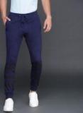 Wrogn Navy Blue Printed Joggers Men