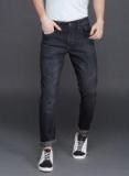 Wrogn Navy Blue Slim Fit Mid Rise Clean Look Stretchable Jeans Men