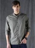 Wrogn Olive Green Slim Fit Printed Casual Shirt Men