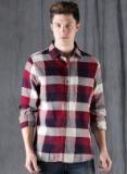 Wrogn Red Checked Casual Shirt Men