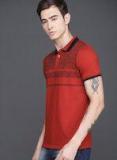 Wrogn Rust Solid Polo Collar T Shirt Men