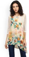 109f Off White Printed Tunic women