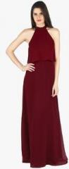 20dresses Maroon Solid Maxi Dress women