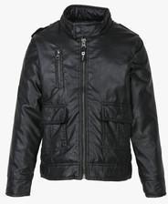 612 League Black Solid Winter Jacket boys