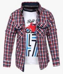 612 League Multicoloured Regular Fit Casual Shirt boys