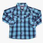 612 League Navy Blue Checked Regular Fit Casual Shirt boys