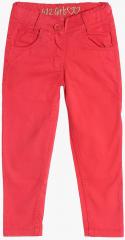 612 League Red Solid Regular Fit Regular Trouser girls