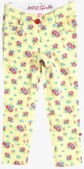 612 League Yellow Printed Regular Fit Regular Trouser girls