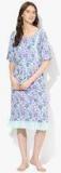 9teenagain Blue Printed Nursing Nightwear women