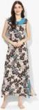 9teenagain Brown Printed Sleepwear Gown women