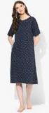 9teenagain Navy Blue Printed Gown women