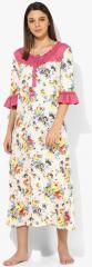 9teenagain Off White Printed Gown women