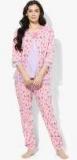 9teenagain Pink Printed nursing nightsuit women